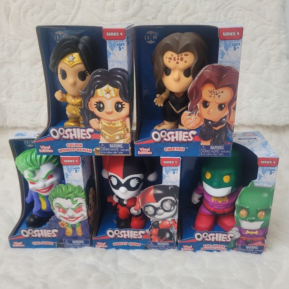 Ooshies DC Comics Complete Series 4 Set of 5 Vinyl Edition Figures New OOS